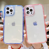 Shockproof Frame Transparent Phone Case For iPhone 13 11 12 Pro Max XS X XR Max 7 8 Plus Candy Color Clear Soft TPU Back Cover