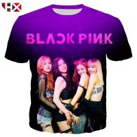 CLOOCL BlackPink 3D Print Short Sleeve T-shirt Korean Fashion Round Neck Loose Oversized T-shirt Harajuku