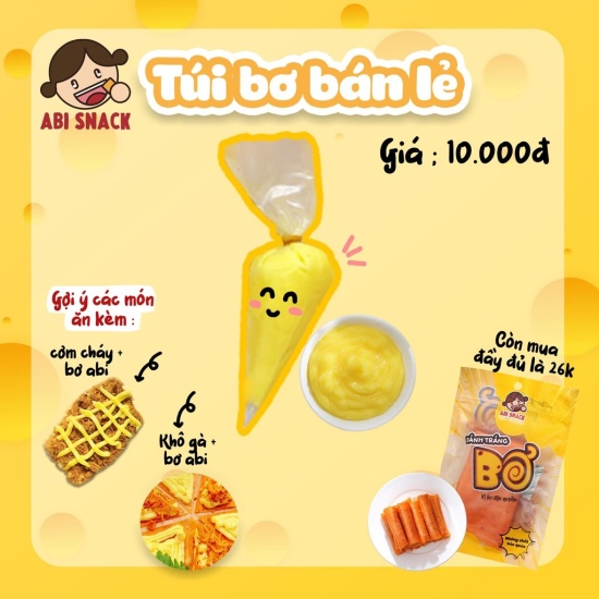Hot abi snack túi bơ thêm ăn kèm bánh tráng bơ abi thơm béo nguyên chất - ảnh sản phẩm 9