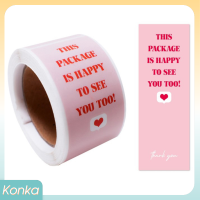 ✨ Konka 100PCS/ROLL แพคเกจนี้ยินดีที่จะเห็นคุณเกินไปสติกเกอร์กล่องของขวัญขนาดเล็กบรรจุภัณฑ์ตกแต่งขอบคุณสติกเกอร์ซีล