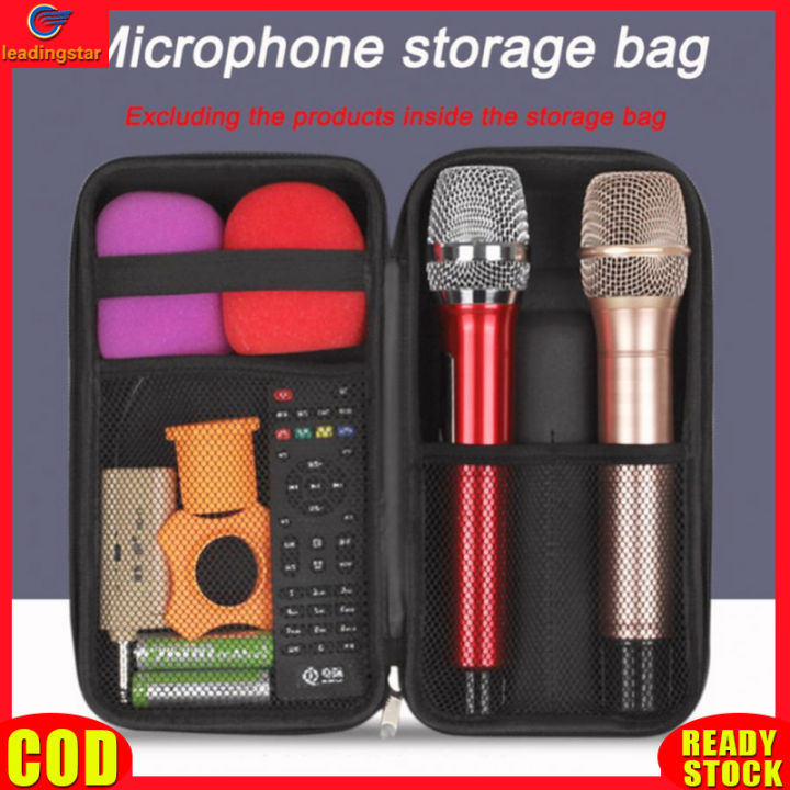 leadingstar-rc-authentic-wireless-microphone-storage-bag-portable-hard-eva-case-carrying-bag-for-travelling-camping-business-trip