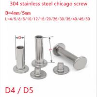 10Set D4(M3) D5(M4) 304 Buku Rivet Baja Tahan Karat Sekrup Album Pantat Sekrup Salib Chicago Sekrup