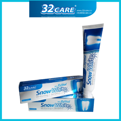32CARE ® Snow White Smile Xylitol Toothpaste for Adults Sensitive Teeth Relief and Whitening