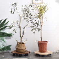 14 Inch Indoor Plant Stands Wood Flower Pot Rack With Wheels Flower Display Stand Storage Shelf Garden Decoration Universal