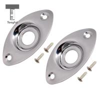 ‘【；】 Tooyful 2Pc Electric Bass Guitar Jack Output Input Socket Cover Plate With 2 Mounting Screws For Oval Style