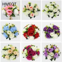 Cheap Artificial Flower Ball Plastic Green Mesh Base Silk Table Centerpieces For Wedding Decor Party Road Lead Flower Bouquets