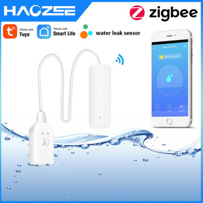 Tuya ZigBee Smart Home Water Sensor Leak Detector น้ำท่วมน้ำรั่วนาฬิกาปลุกทำงานร่วมกับ Tuya Zigbee Hub