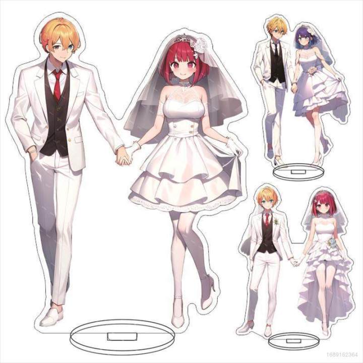 oshi-no-ko-figure-model-toy-acrylic-anime-plate-holder-wedding-dress-akane-arima-kana-aquamarine-home-decor-collection
