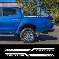 Doordash 2PCS Car Trunk Stickers Decoration Striped Vinyl Decals For Mitsubishi L200 Triton Pickup Truck Race Sport Decal