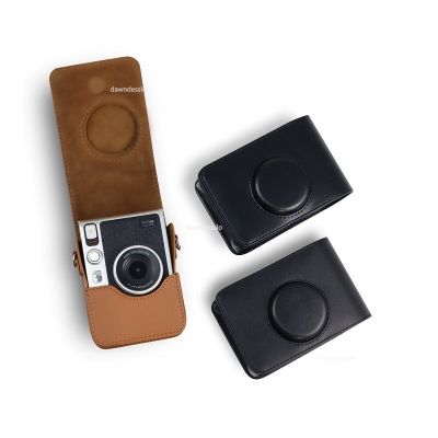 กระเป๋าใส่กล้องสำหรับ Fujifilm Instax Mini EVO เคสหนัง PU ย้อนยุคกระเป๋าสะพายไหล่เข็มขัดปกป้องกระเป๋าแข็งปลอกหนังป้องกัน