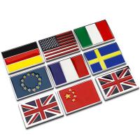 Upgrade Germany British Italy France National Flag Metal Car Sticker for Suzuki Volvo KIA Emblem Badge