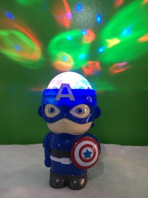 กัปตันอเมริกาไฟเธค มีเสียงเพลง มีไฟ สีสันสวยงามใช้ในงานปาร์ตี้-สีน้ำเงิน Captain America of the Fire