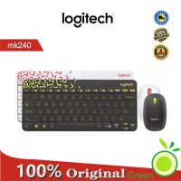 Logitech MK240 Nano Wireless Keyboard and Mouse Combo Compact keyboard contoured mouse for laptop desktop pc gaming