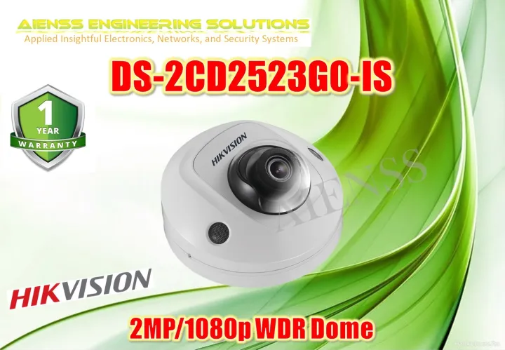 DS-2CD2523G0-IS 2MP (2Mp WDR Dome: built-in mic, w/ sd card slot ...