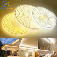 220V LED Strip Super Bright COB LED Light High Safety 288LEDsm Flexible COB Light Bar Outdoor Waterproof LED Strip Light + Plug