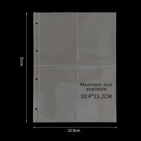 [Tianjunmaoyi] แผ่นป้องกันหน้ากระดาษแบบเติมอัลบั้มรูป A4 4หลุมยึดสำหรับโฟโต้การ์ด10ชิ้น