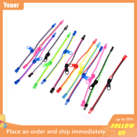 【Youer】 10ชิ้น/เซ็ตสร้อยข้อมือซิปกำไลข้อมือ Fidget Focus ของเล่นความเครียดบรรเทาหลายสี