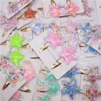 2020 Spring And Summer New Hair Clip Transparent Sequins Quicksand Crown Love BB Clip Headdress