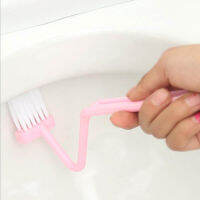 Toilet Brush Holder Scrubber V-type Cleaner Clean Brush Bent Bowl Handle For Household Cleaning Corner ( Color Random )