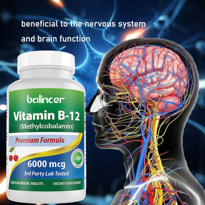 Plant-Based Vitamin B-12 | 6000 Mcg Boosts Energy Levels | Benefits ...