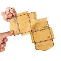 45pcs/pack Retro Vintage Kraft Paper Envelopes Mini Cute Kawaii Cartoon Stationery Post Letter Envelope Student Gifts