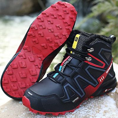 TOP☆Outdoor Snow Boots for Men Winter High Top Warm Non-slip Thickened Lightweight Hiking Cotton Shoes Bota Masculina Impermeavel