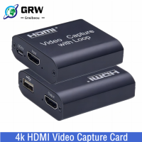 Grwibeou 1080P 4K HDMI-Compatble To USB 2.0การ์ดจับภาพวิดีโอสำหรับบันทึกเกมสตรีมมิ่งถ่ายทอดสดทีวี Local Loop