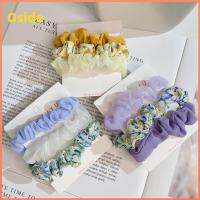 OSIDE 3pcs อีลาสติก ผ้าชีฟองเส้นด้าย scrunchies แฟชั่นสำหรับผู้หญิง ที่มัดผม ยางรัดผม แถบคาดศีรษะ อุปกรณ์เสริมผม เชือกมัดผม สำหรับผู้หญิง