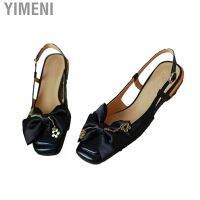 COD Yimeni Women Closed Toe Sandals  Wear Resistant Flat Rubber Sole for Office