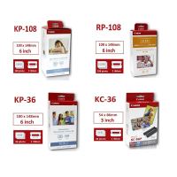 KP-108IN RP-108สำหรับ Canon Selphy กระดาษสีชุด CP Series เครื่องพิมพ์ CP1200 CP1300 CP910 CP800แผ่นแผ่นกระดาษ + 3ตลับหมึก KP-36 KC-36 KL-36 KP-36IN Photo Paper &amp; Ink Catidge