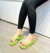 Hàng Đẹp Mỗi Ngày Dép xuồng quai kẹp da vành 7 phân