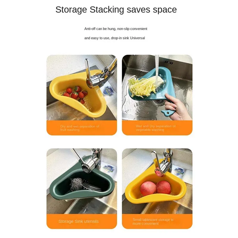 Dropship Swan Drain Basket Sink 4pcs, Kitchen Triangle Sink Filter