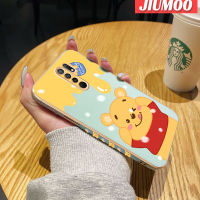 JIUMOO เคสสำหรับ Xiaomi Redmi 9 Prime Xiaomi MI POCO M2ลายการ์ตูนน้ำผึ้งกรอบสี่เหลี่ยมใหม่เคสพื้นผิวชุบซิลิกาเจลนิ่มกันกระแทกเคสมือถือฝาครอบป้องกันเลนส์กล้องถ่ายรูป