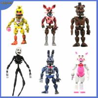 6Pcs FNAF Five Nights At Freddys Plush Bear 6" Assemblable Action Figure Model Toys Best Gift For Kids