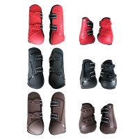 1 Pair Horse Tendon Fetlock Boots FrontHind Legs Jumping Adjustable PU Shell Feet Guards Protection Wrap Guards