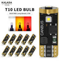 Kalada T10ในรถ1ชิ้น12V,ไฟในสวน LED ความสว่างสูงโคมไฟกวาดล้างป้ายทะเบียนรถสีเหลืองสีขาว3838SMD 2.5วัตต์หลังคาภายในอัตโนมัติหลอดไฟไฟอ่านหนังสือกล่องถุงมือแผนที่โดมอุปกรณ์เปลี่ยนหลอดไฟถั่วลิสง