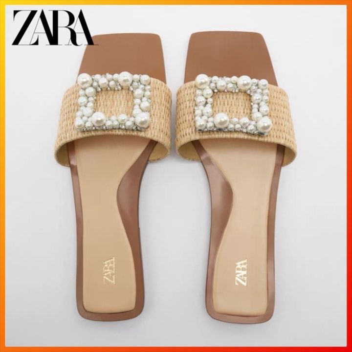 Zara Ladies Flat Sandals With Gold Metal Sole - Fancy Soles-sgquangbinhtourist.com.vn