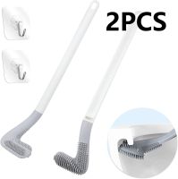 Silicone Long Golf Handle Toilet Brush With Shell Shape Holder No Dead Corner Cleaning Brush Bathroom Toilet Sets Tools Accesory