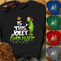 Kids  Ladies Fashion Is This Jolly Enough T-shirt Grinch Christmas Shirt T-shirts