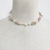 Handmade Natural Pink Stone Necklace For Women Charm Naszyjnik Цепь Женская На Шею Freshwater Pearl Pearl Choker Novelty 2020