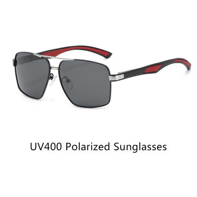 แว่นกันแดดโพลาไรซ์แฟชั่น UV400กรอบดีไซน์บาร์แนวขนานปรับได้ของตกแต่งกลางแจ้ง Kacamata Hitam Anti-UV ป้องกันแสงสะท้อน