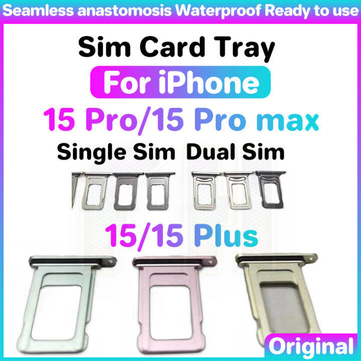Sim Card Tray Holder For iphone 15 pro max plus Dual Single SIM card