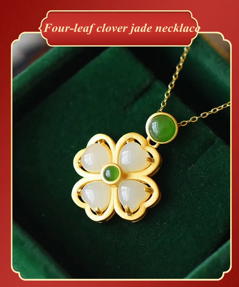 Four Leaf Clover gold plated bracelet with green inlaid