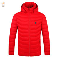 IUM Men Electric Heated Jackets Down Cotton Coat USB Electric Heating Jackets Men Winter Warm Electric Heated Jackets Down Cotton USB Electric Heating