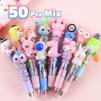 50Pcs/Lot Kawaii Cartoon 4Color Mini Ballpoint Pen Adorable Unicorn Bunny Cute MultiColor Ball Point Pens Kids School Stationery Pens