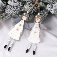Christmas Tree Ornament Plush Wooden Angel Girl Shape Christmas Christmas Accessories Tree Children Decoration Pendant Pend P2U5