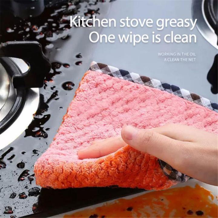 5pcs-kitchen-daily-dish-cloth-non-stick-oil-thickened-countertop-cleaning-cloth-absorbent-scouring-pad-kitchen-cleaning-tools