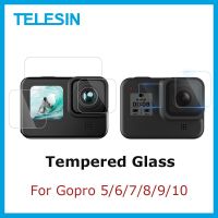 Teleerin 6ชิ้นกระจกเทมเปอร์จอและฟิล์มป้องกันเลนส์สำหรับฝาปิด Gopro Hero 5/6/7/8/9/10เลนส์ติดฟิล์ม