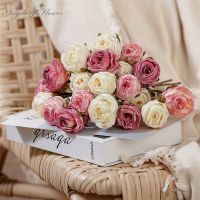 [ดอกไม้ประดิษฐ์ร้อน688] Ramo De Rosas Con Borde Tostado INS อุปกรณ์เสริมเทียม Flor De Arreglo ฟลอเรสเดอ De Boda Decoración