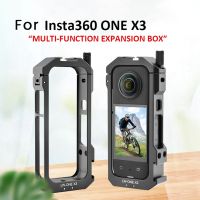 Sports Camera Cage for Insta360 X3 Camera Video Protective Case Cover Extended Frame with 1/4 Screw Cold Shoe Accessories